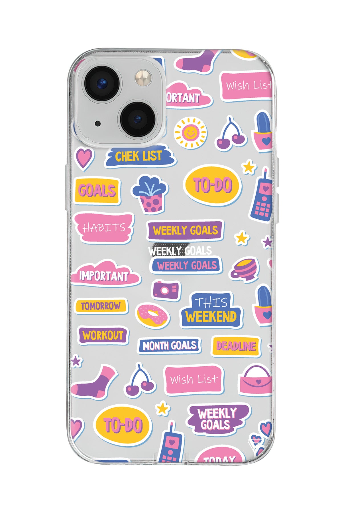 Weekly Goals Lansman Model İçi Kadife Silikon Telefon Kılıfı