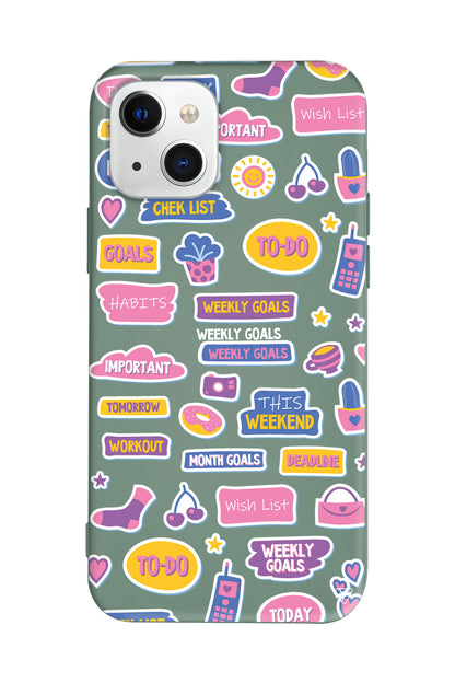 Weekly Goals Lansman Model İçi Kadife Silikon Telefon Kılıfı