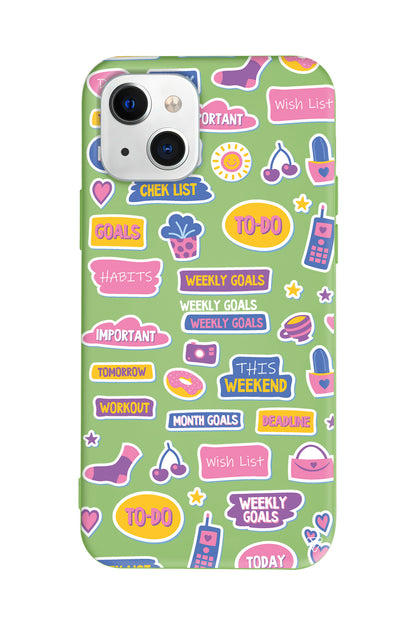 Weekly Goals Lansman Model İçi Kadife Silikon Telefon Kılıfı – Plus Serisine Özel