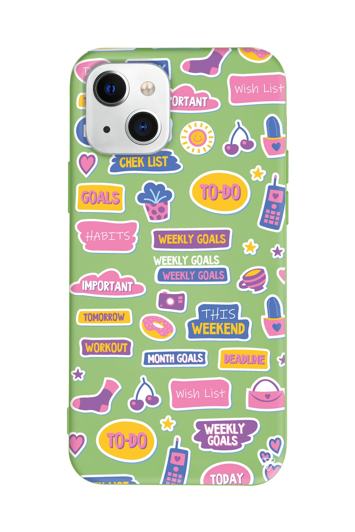 Weekly Goals Lansman Model İçi Kadife Silikon Telefon Kılıfı