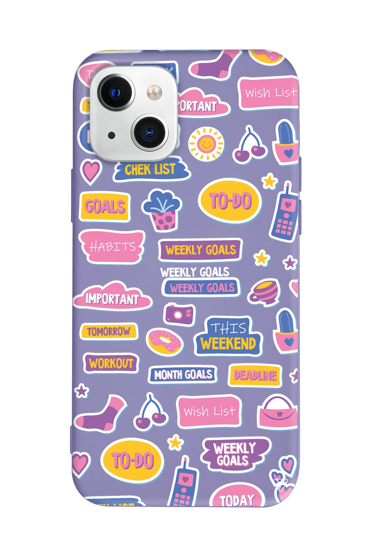 Weekly Goals Lansman Model İçi Kadife Silikon Telefon Kılıfı – Plus Serisine Özel