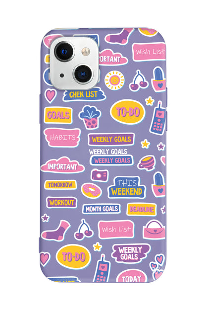 Weekly Goals Lansman Model İçi Kadife Silikon Telefon Kılıfı – Plus Serisine Özel