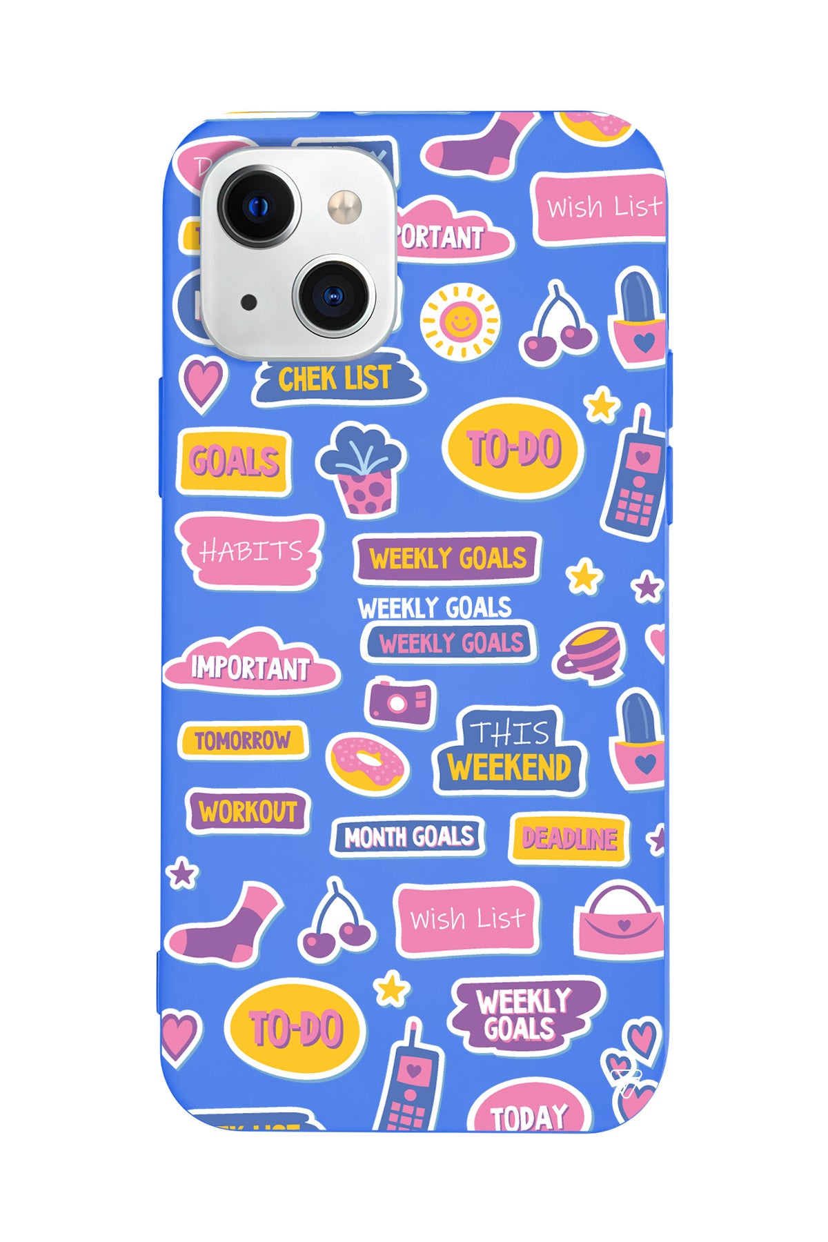 Weekly Goals Lansman Model İçi Kadife Silikon Telefon Kılıfı