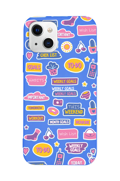 Weekly Goals Lansman Model İçi Kadife Silikon Telefon Kılıfı