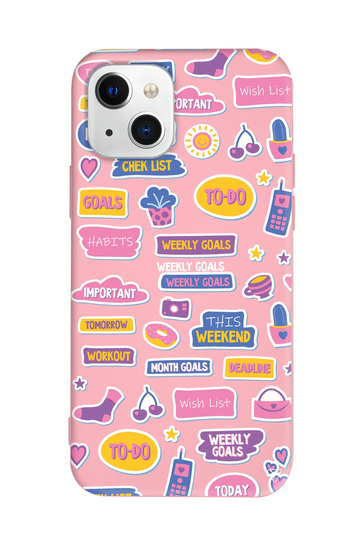 Weekly Goals Lansman Model İçi Kadife Silikon Telefon Kılıfı – Plus Serisine Özel