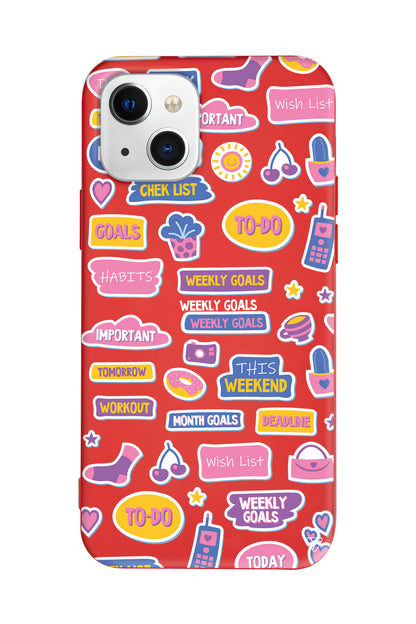 Weekly Goals Lansman Model İçi Kadife Silikon Telefon Kılıfı – Plus Serisine Özel