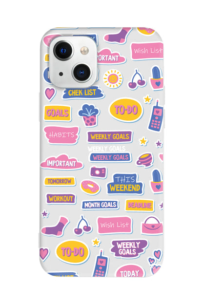 Weekly Goals Lansman Model İçi Kadife Silikon Telefon Kılıfı