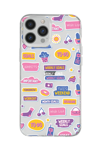 Weekly Goals Lansman Model İçi Kadife Silikon Telefon Kılıfı