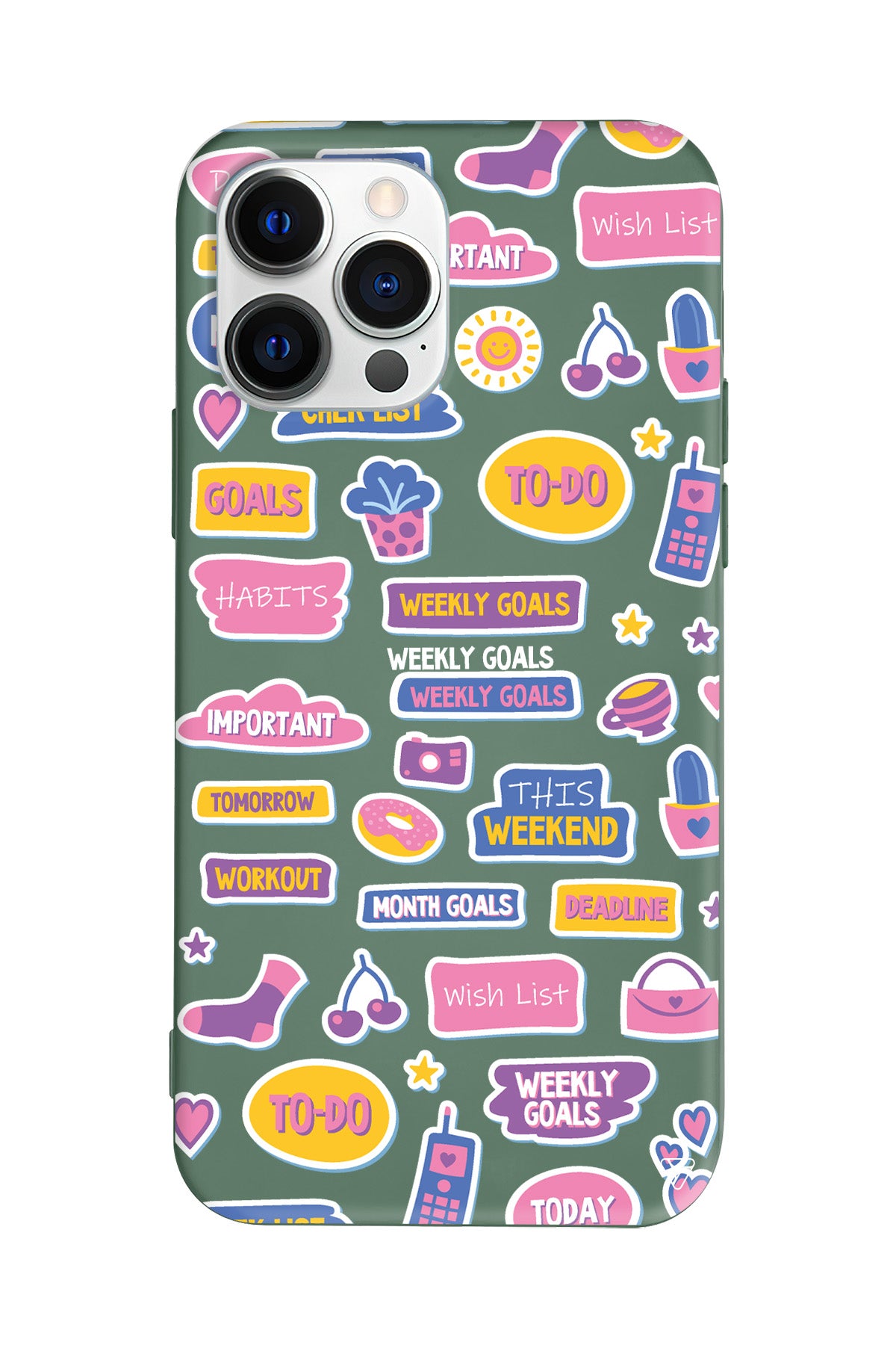 Weekly Goals Lansman Model İçi Kadife Silikon Telefon Kılıfı