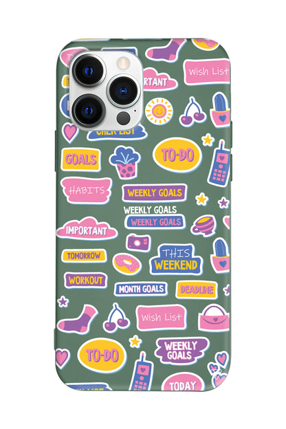 Weekly Goals Lansman Model İçi Kadife Silikon Telefon Kılıfı