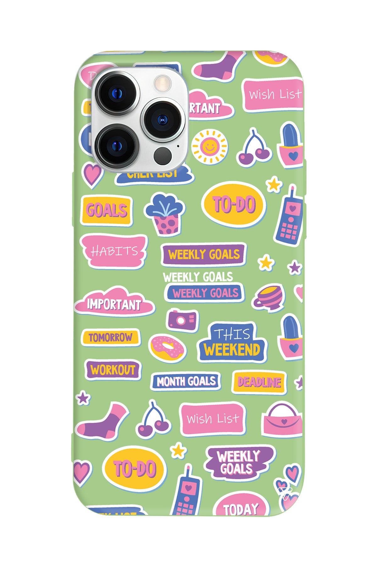 Weekly Goals Lansman Model İçi Kadife Silikon Telefon Kılıfı