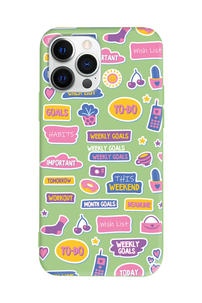 Weekly Goals Lansman Model İçi Kadife Silikon Telefon Kılıfı