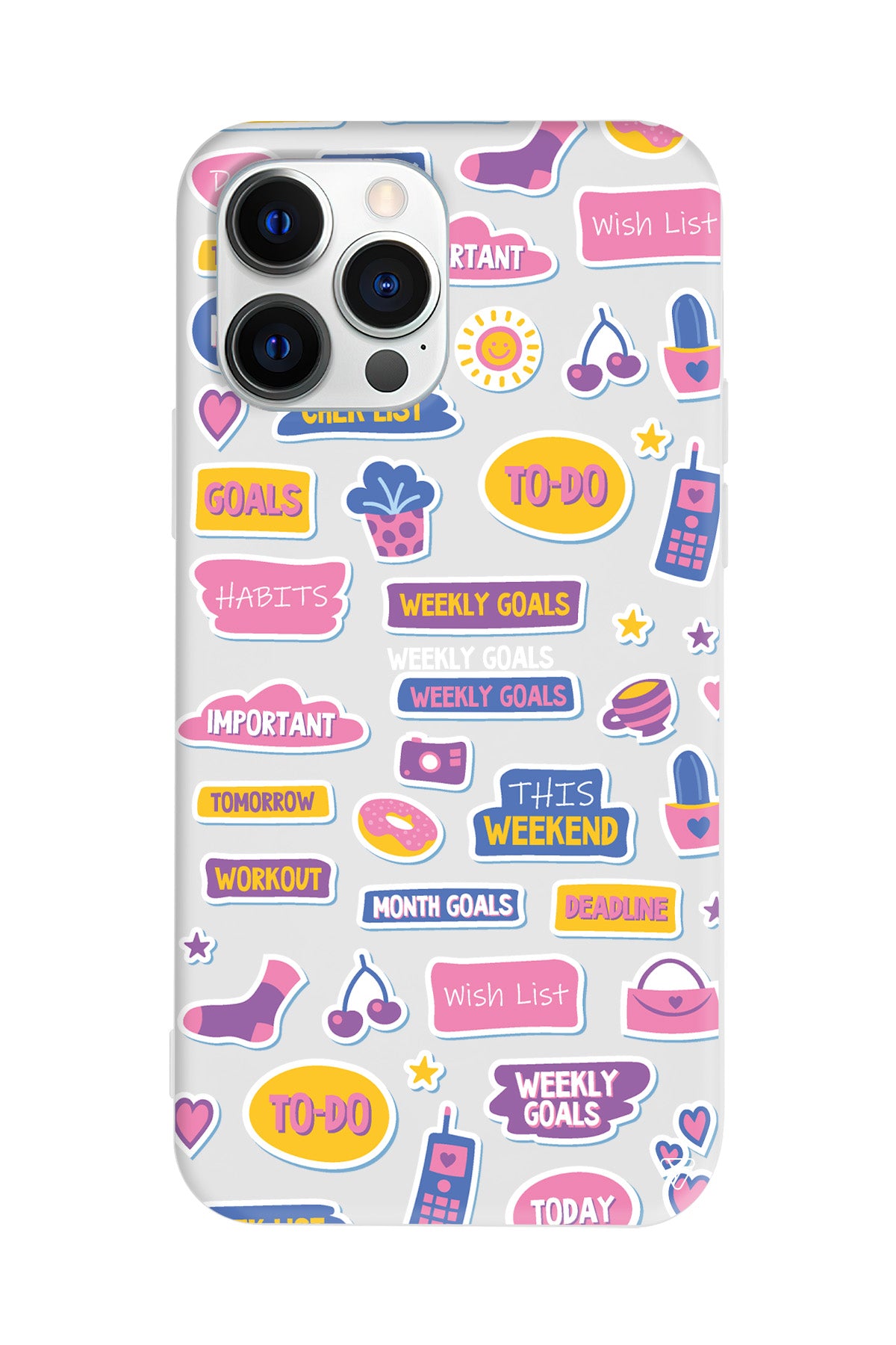 Weekly Goals Lansman Model İçi Kadife Silikon Telefon Kılıfı