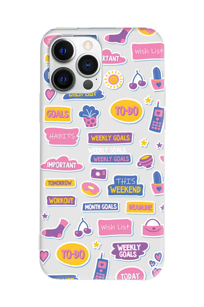 Weekly Goals Lansman Model İçi Kadife Silikon Telefon Kılıfı