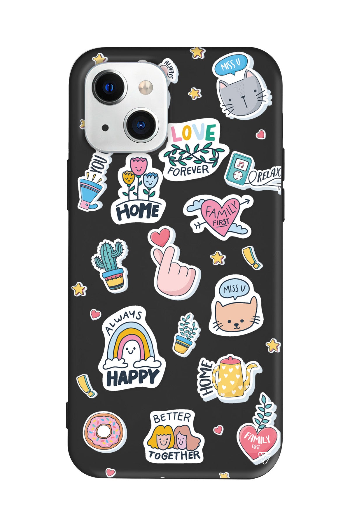 Always Happy Lansman Model İçi Kadife Silikon Telefon Kılıfı – Plus Serisine Özel