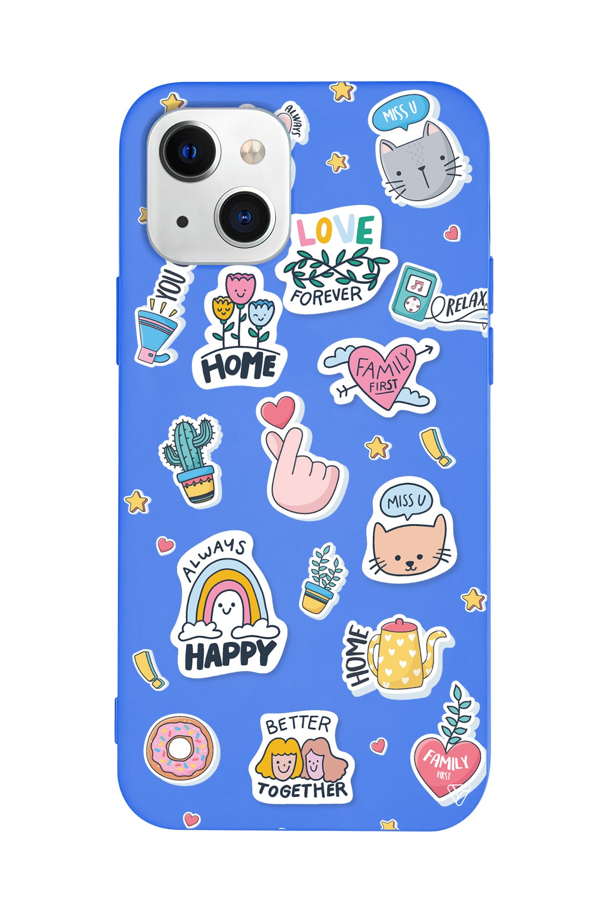 Always Happy Lansman Model İçi Kadife Silikon Telefon Kılıfı – Plus Serisine Özel