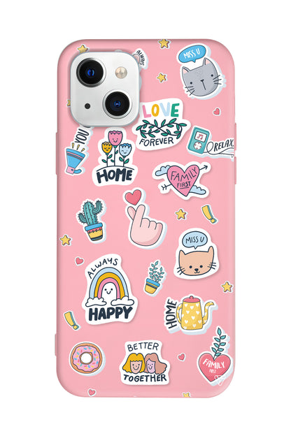 Always Happy Lansman Model İçi Kadife Silikon Telefon Kılıfı – Plus Serisine Özel