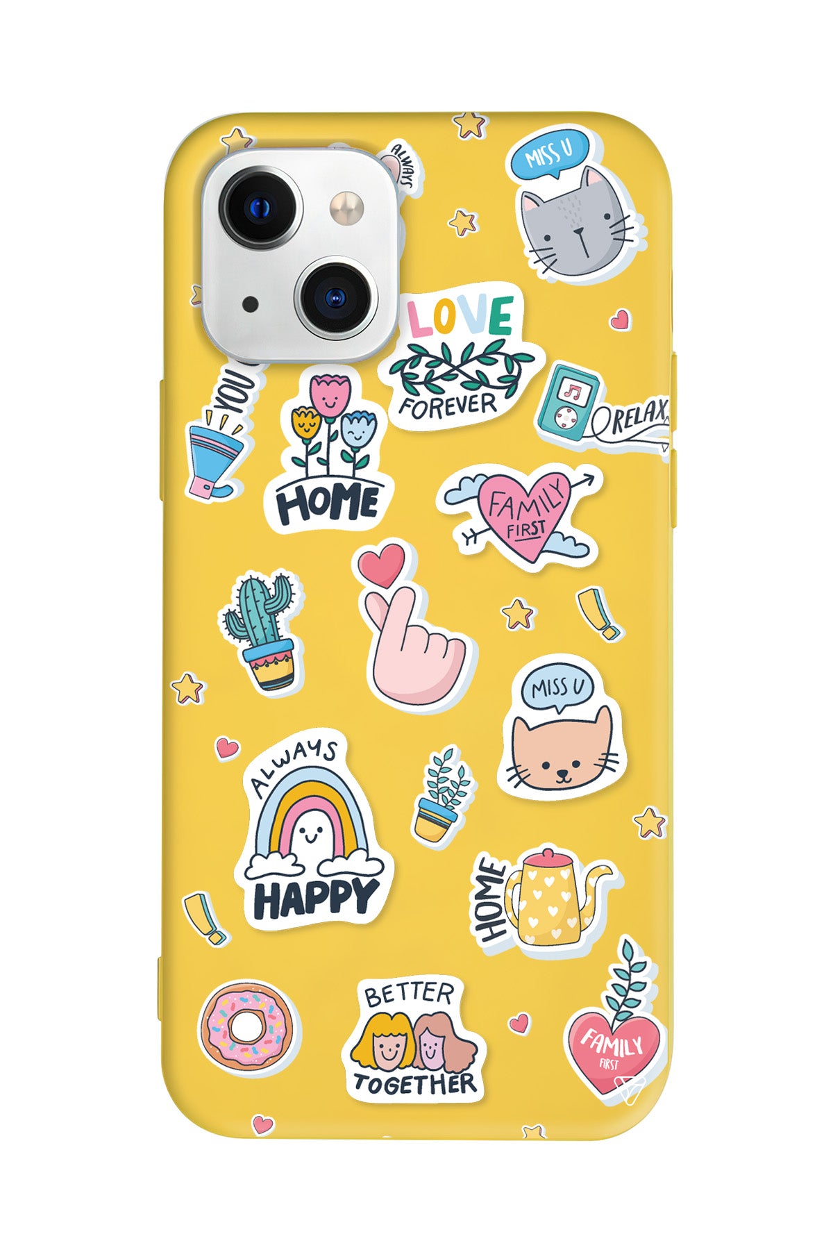 Always Happy Lansman Model İçi Kadife Silikon Telefon Kılıfı – Plus Serisine Özel