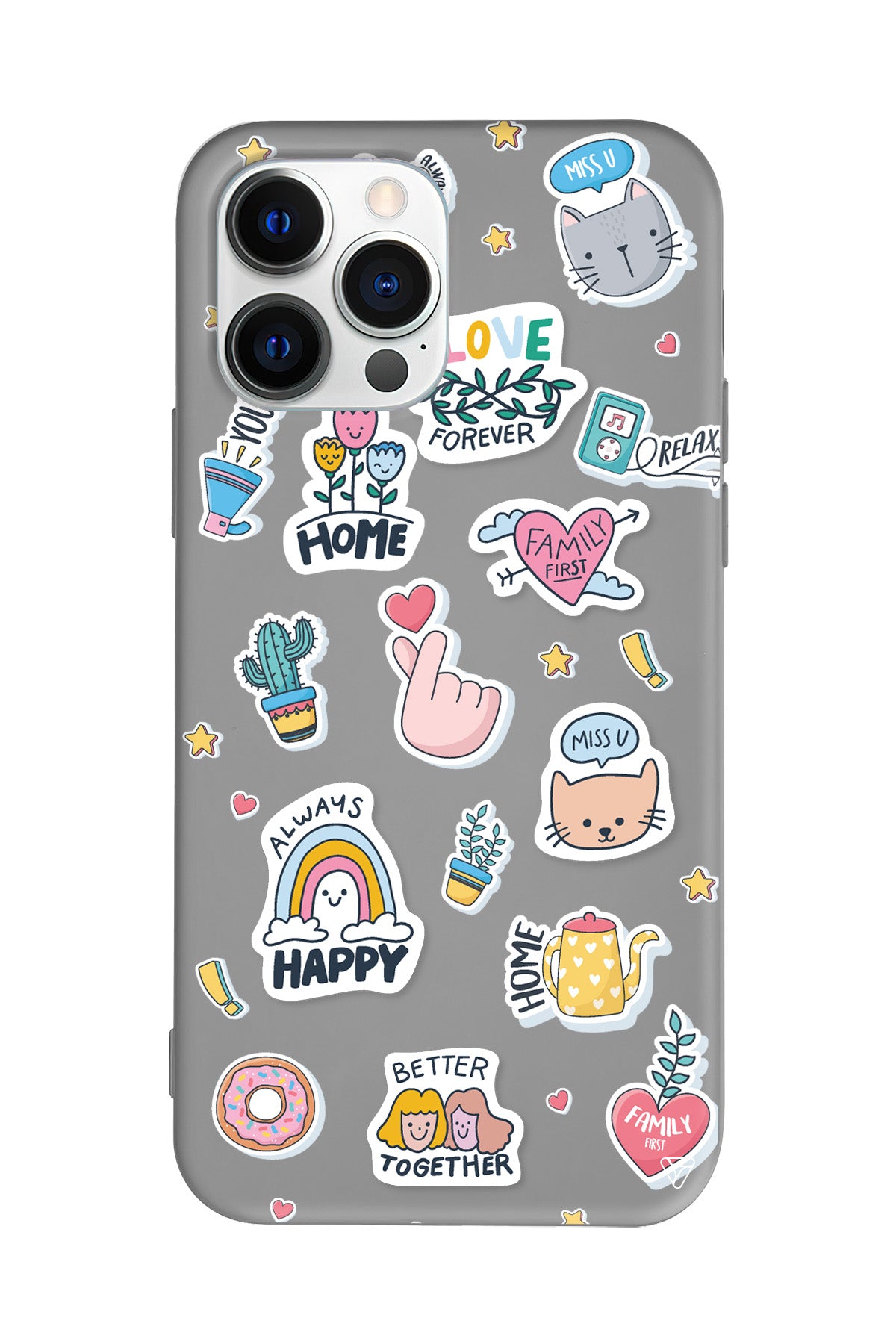 Always Happy Lansman Model İçi Kadife Silikon Telefon Kılıfı