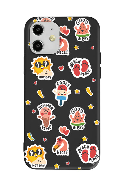 Summer Vibes Lansman Model İçi Kadife Silikon Telefon Kılıfı