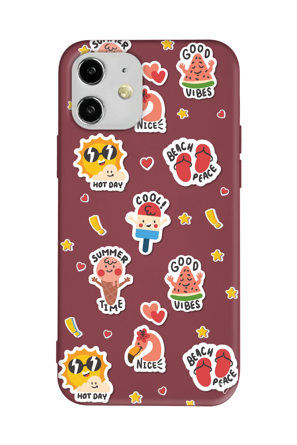 Summer Vibes Lansman Model İçi Kadife Silikon Telefon Kılıfı