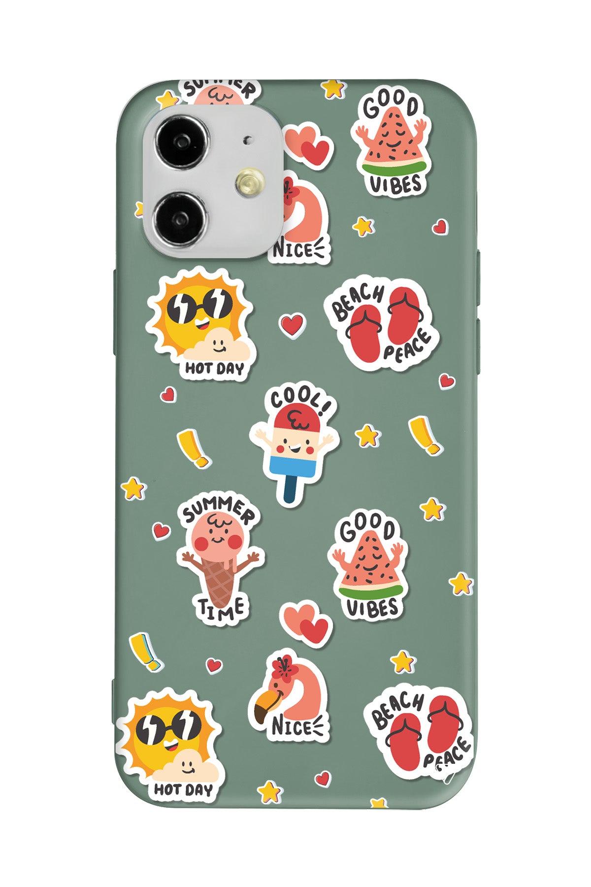 Summer Vibes Lansman Model İçi Kadife Silikon Telefon Kılıfı