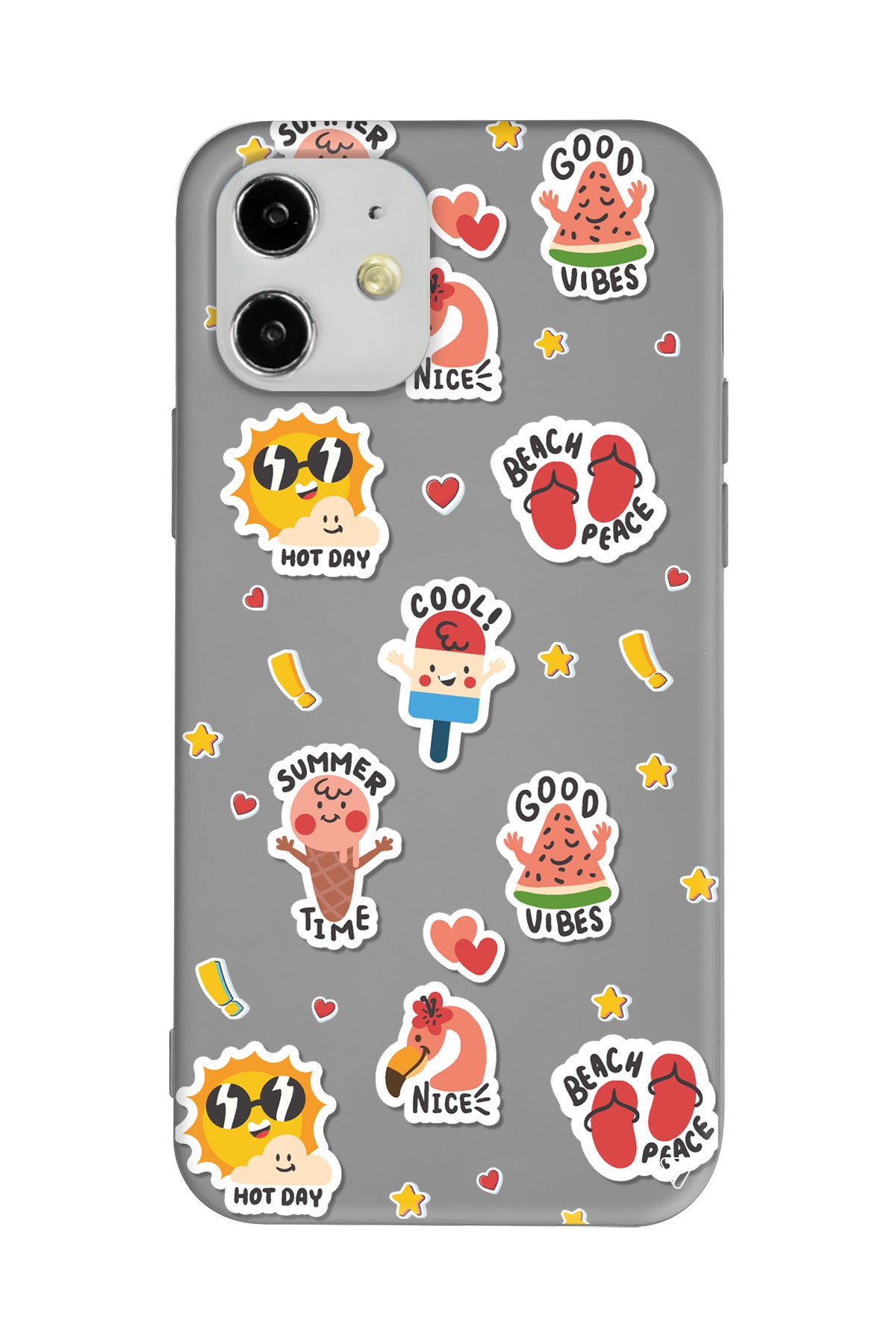 Summer Vibes Lansman Model İçi Kadife Silikon Telefon Kılıfı