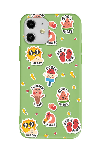 Summer Vibes Lansman Model İçi Kadife Silikon Telefon Kılıfı