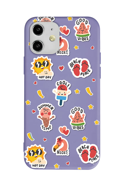 Summer Vibes Lansman Model İçi Kadife Silikon Telefon Kılıfı