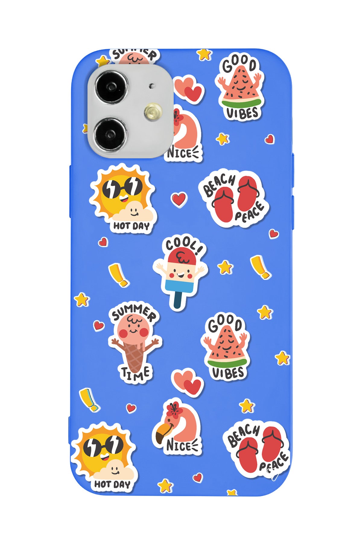 Summer Vibes Lansman Model İçi Kadife Silikon Telefon Kılıfı