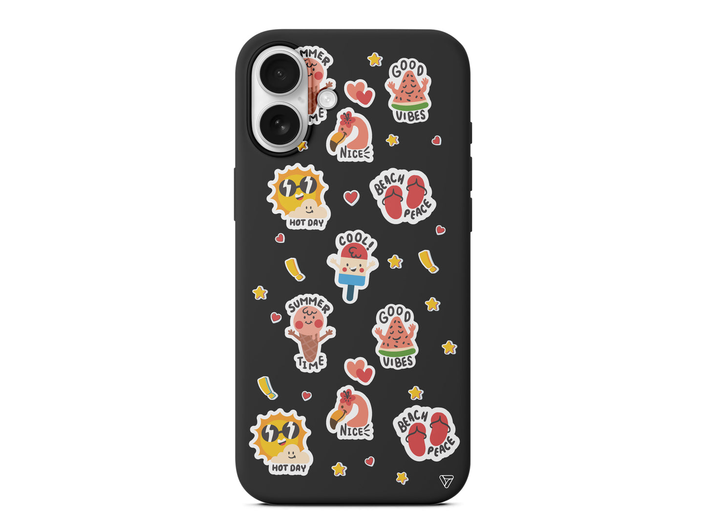 Summer Vibes Lansman Model İçi Kadife Silikon Telefon Kılıfı – Plus Serisine Özel