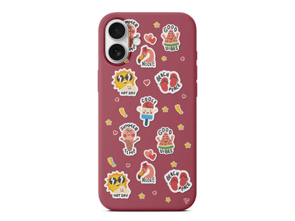 Summer Vibes Lansman Model İçi Kadife Silikon Telefon Kılıfı