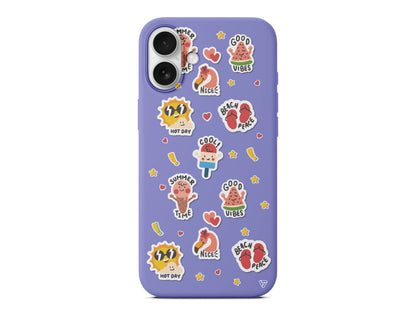 Summer Vibes Lansman Model İçi Kadife Silikon Telefon Kılıfı