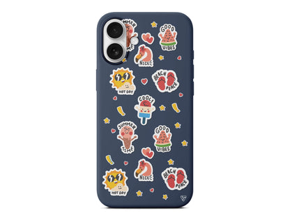 Summer Vibes Lansman Model İçi Kadife Silikon Telefon Kılıfı