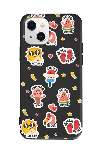 Summer Vibes Lansman Model İçi Kadife Silikon Telefon Kılıfı