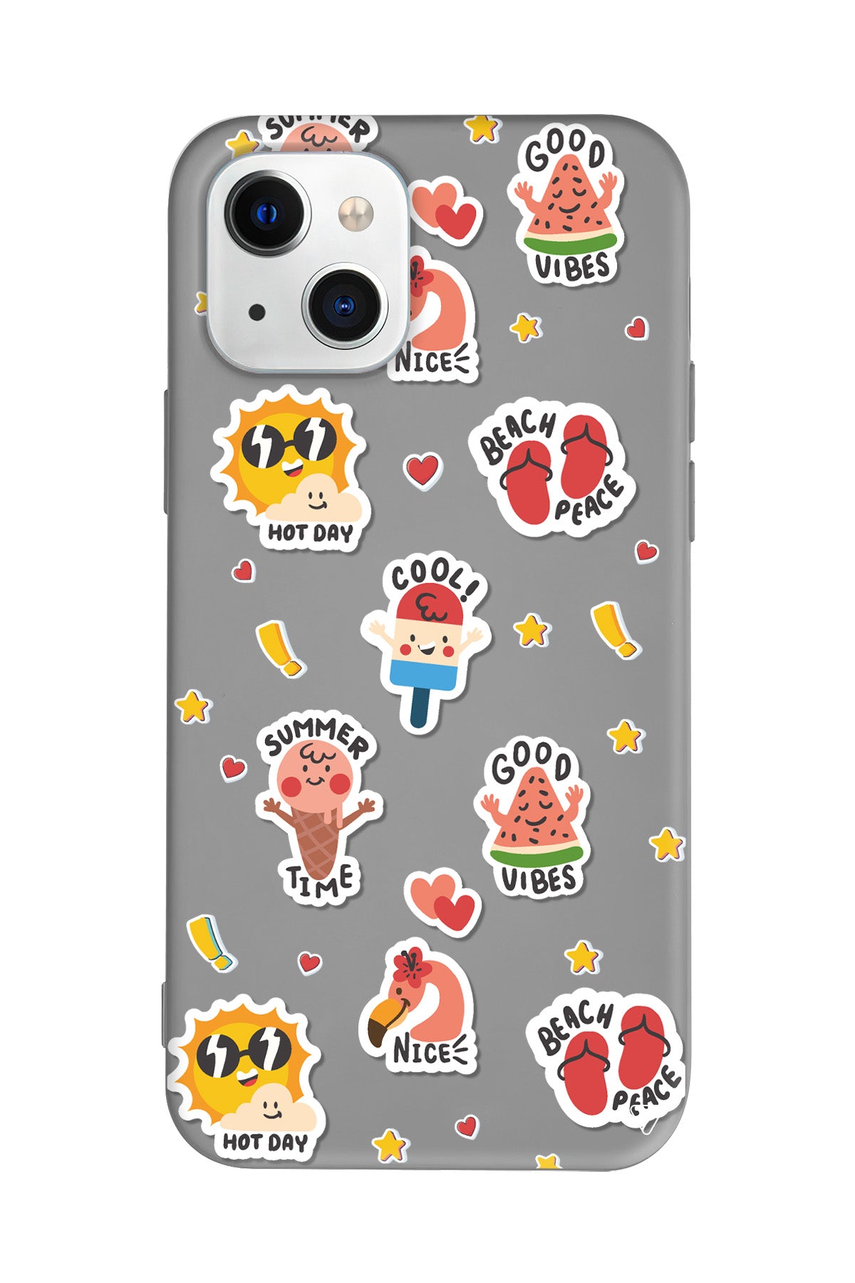 Summer Vibes Lansman Model İçi Kadife Silikon Telefon Kılıfı