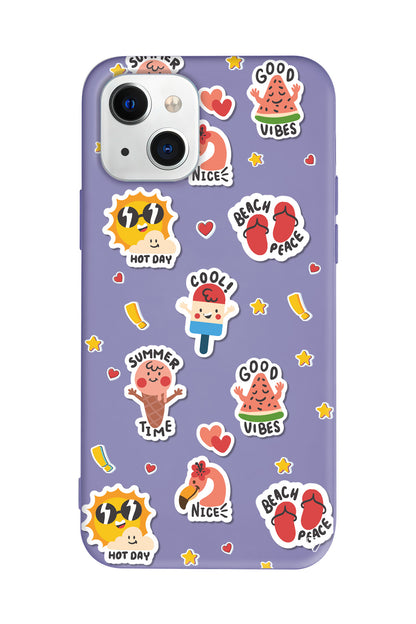 Summer Vibes Lansman Model İçi Kadife Silikon Telefon Kılıfı