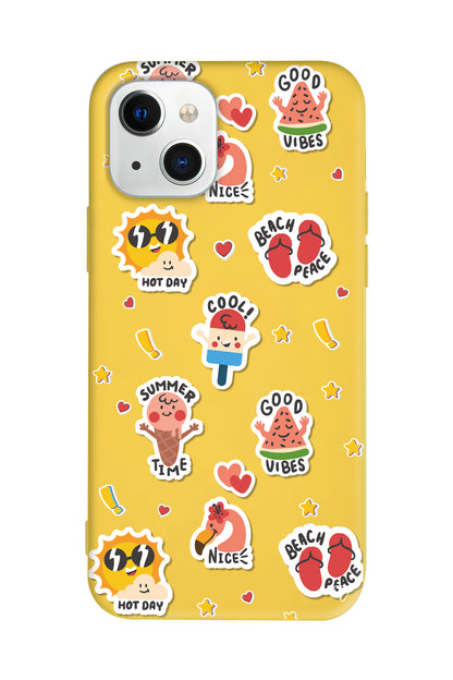 Summer Vibes Lansman Model İçi Kadife Silikon Telefon Kılıfı