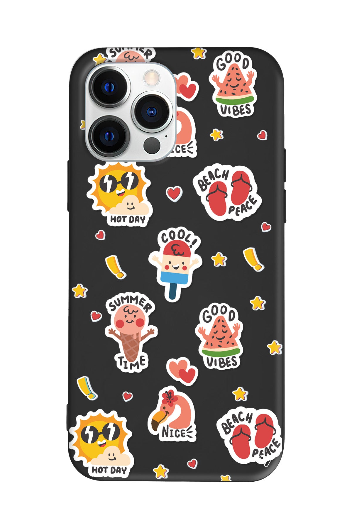 Summer Vibes Lansman Model İçi Kadife Silikon Telefon Kılıfı