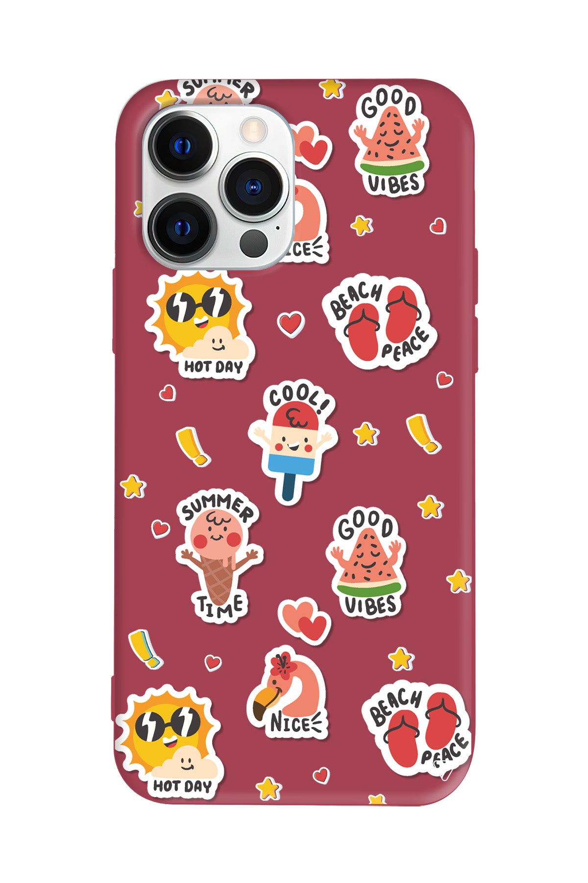 Summer Vibes Lansman Model İçi Kadife Silikon Telefon Kılıfı