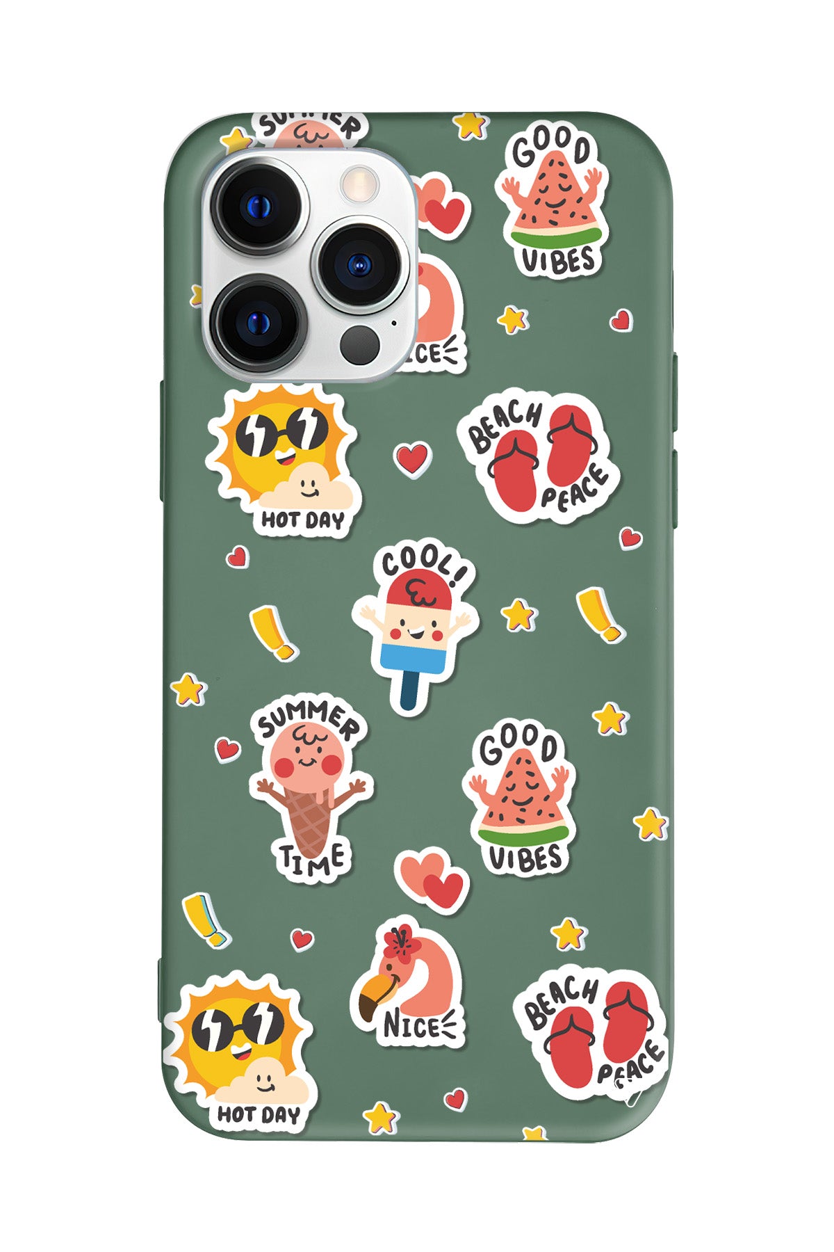 Summer Vibes Lansman Model İçi Kadife Silikon Telefon Kılıfı