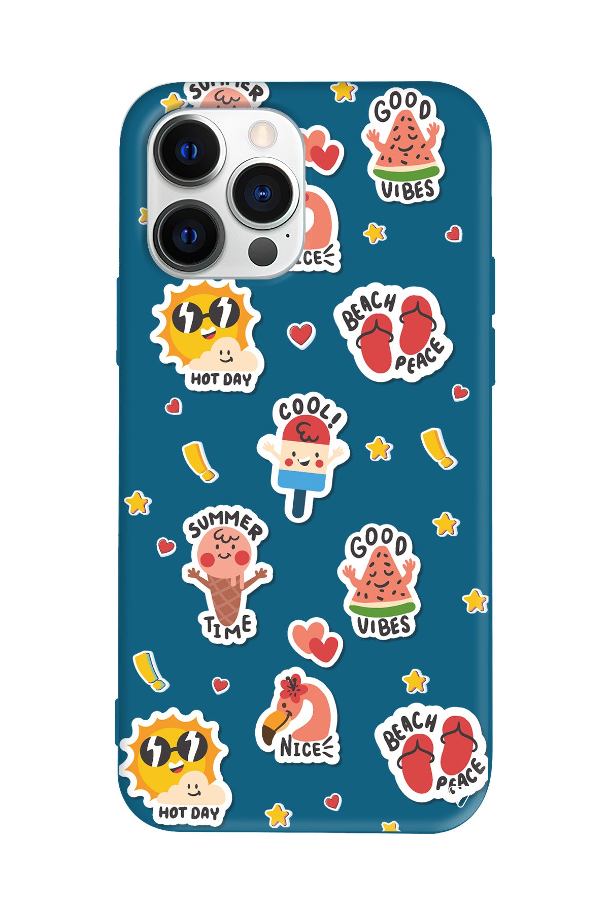 Summer Vibes Lansman Model İçi Kadife Silikon Telefon Kılıfı