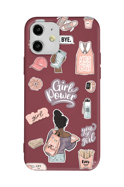 Girl Power Lansman Model İçi Kadife Silikon Telefon Kılıfı