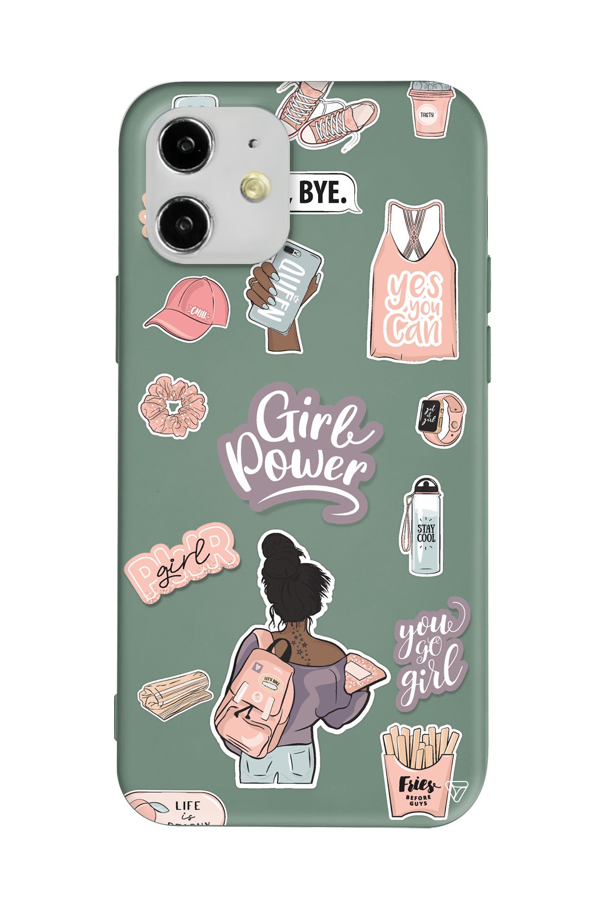 Girl Power Lansman Model İçi Kadife Silikon Telefon Kılıfı