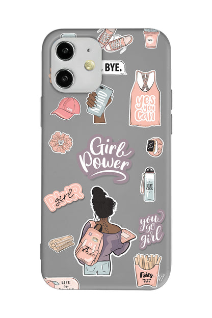 Girl Power Lansman Model İçi Kadife Silikon Telefon Kılıfı