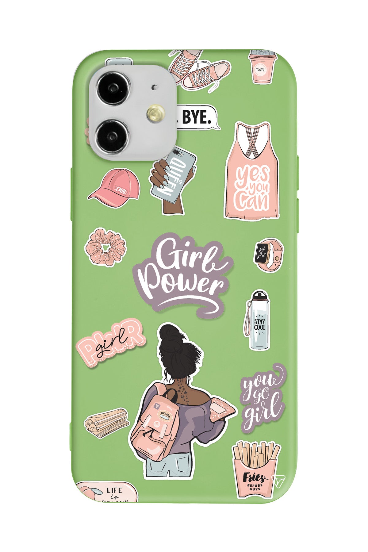 Girl Power Lansman Model İçi Kadife Silikon Telefon Kılıfı