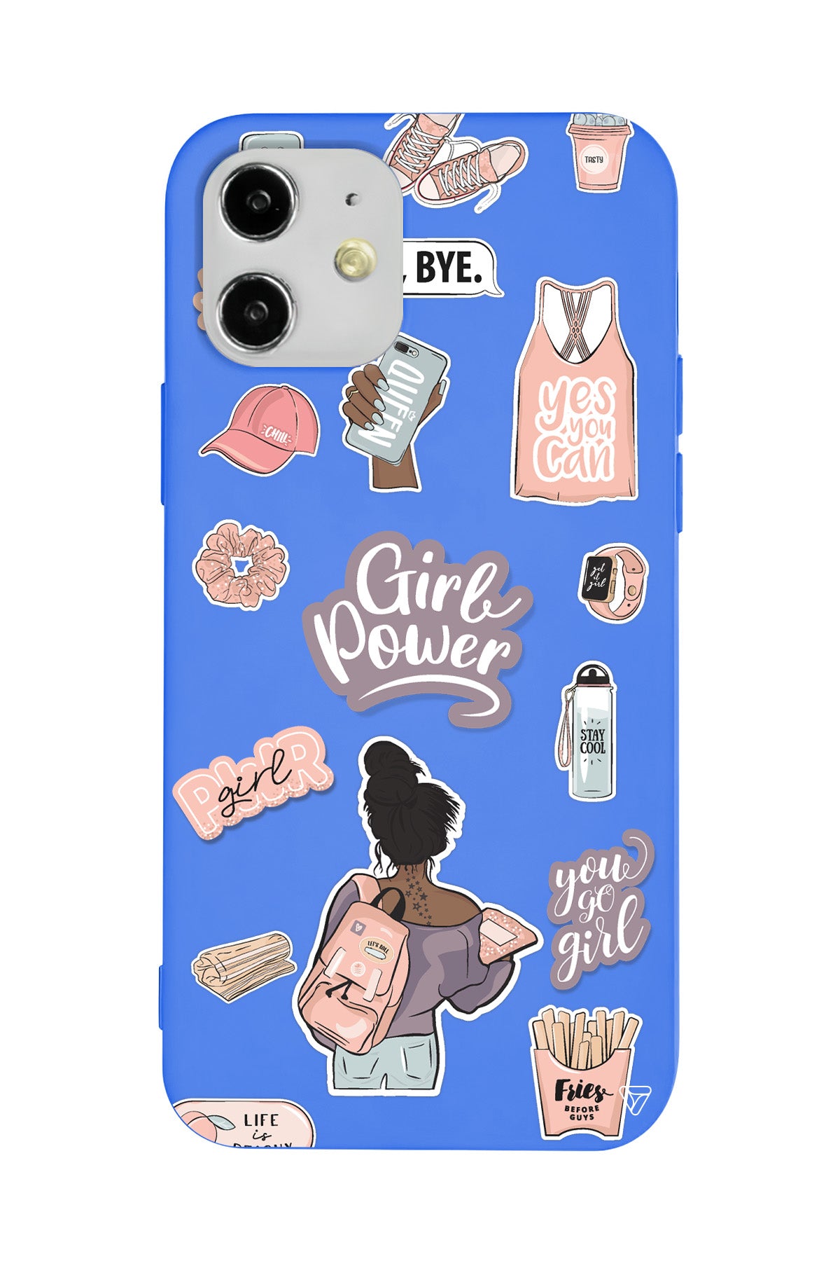 Girl Power Lansman Model İçi Kadife Silikon Telefon Kılıfı