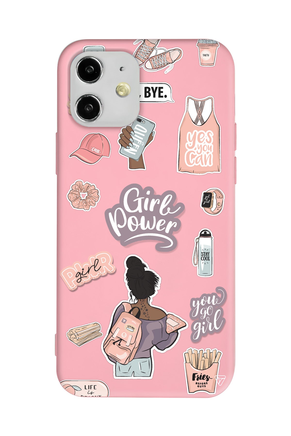 Girl Power Lansman Model İçi Kadife Silikon Telefon Kılıfı