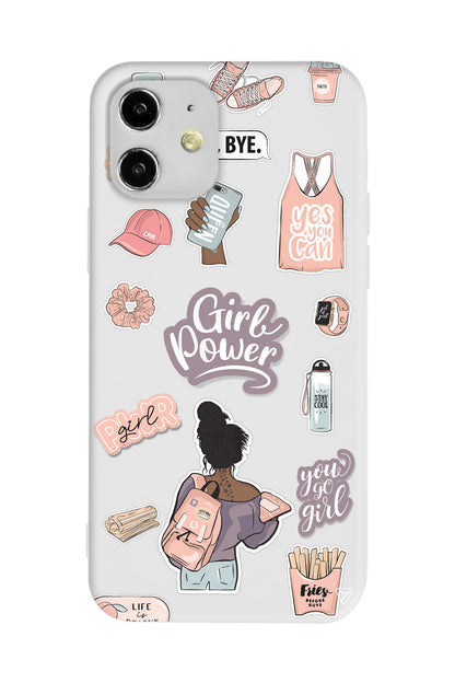 Girl Power Lansman Model İçi Kadife Silikon Telefon Kılıfı