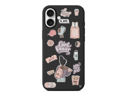 Girl Power Lansman Model İçi Kadife Silikon Telefon Kılıfı